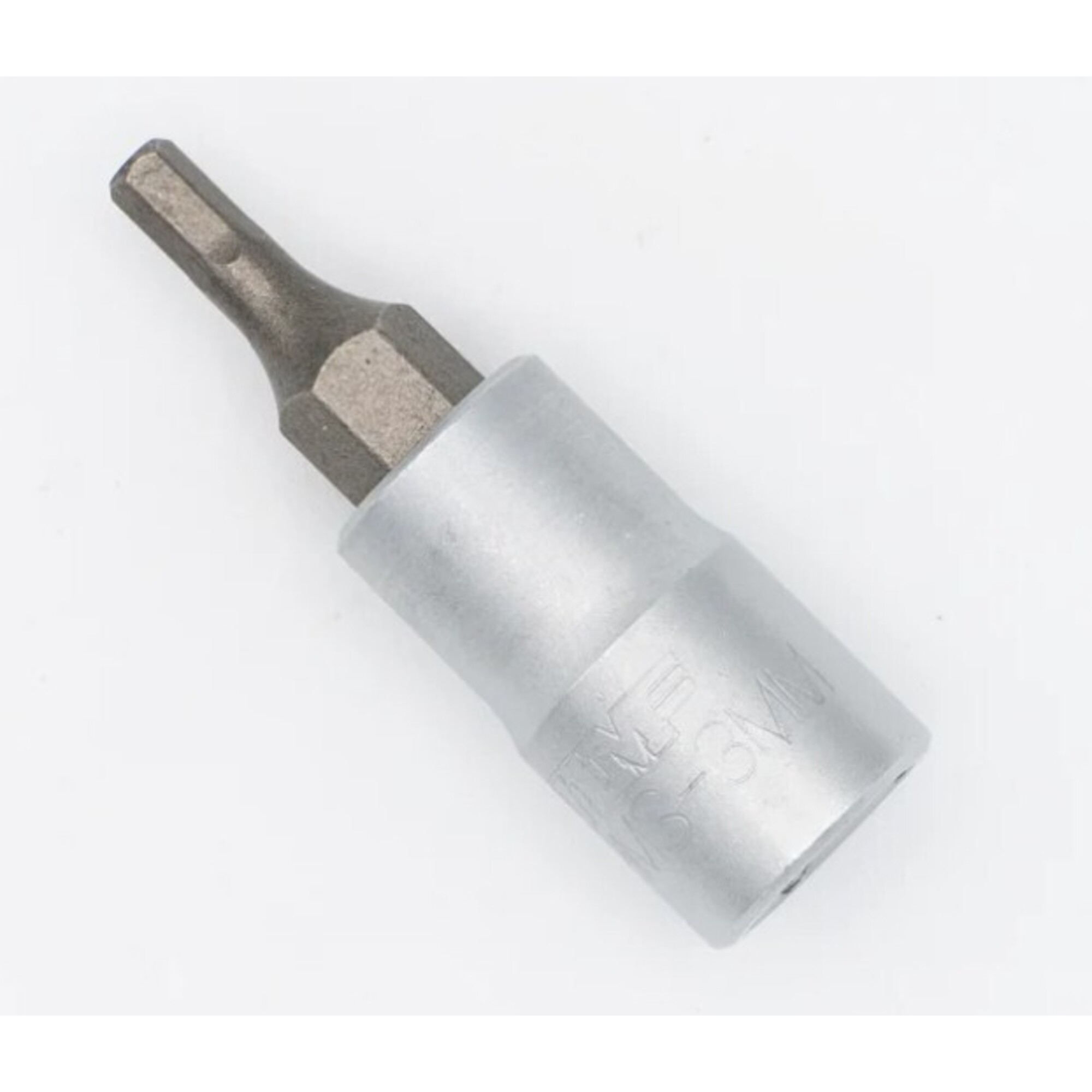 VIM Tools Hex Bit — 3mm, Satin Chrome, 1/4in. Square Drive Bit Holder, Model# VIMHMS-3MM